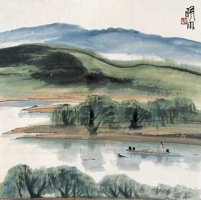 林曦明 山水 镜心